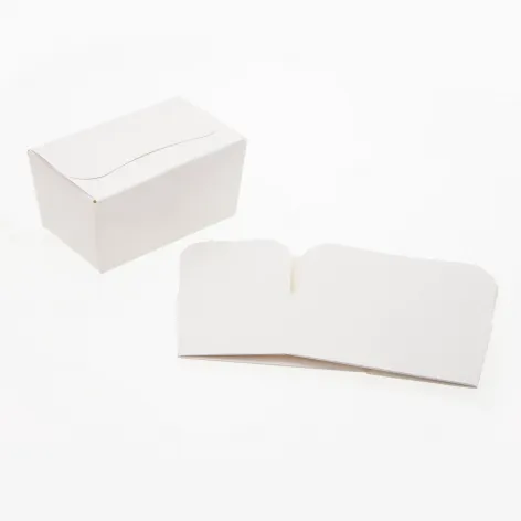 Assembled and Flat.webp 250g Fold Flat Ballotin; Gloss White - Bag of 50